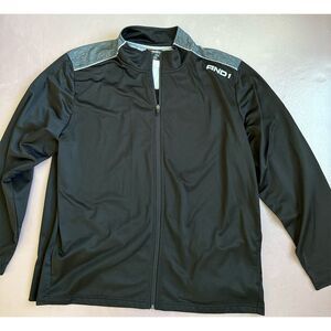 AND1 Men's 2XL‎ Black Windbreaker Track Jacket Lightweight Casual